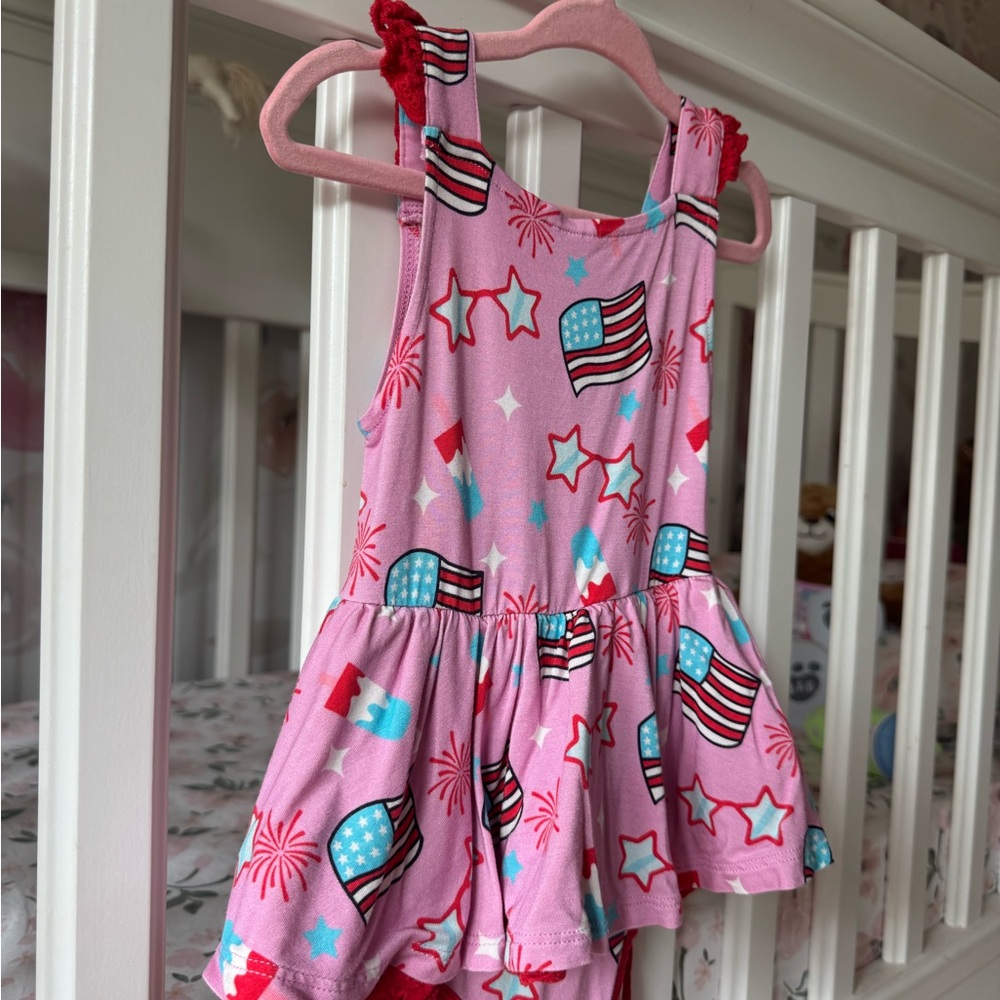 Birdie Bean Patriotic Pink Toddler Dress